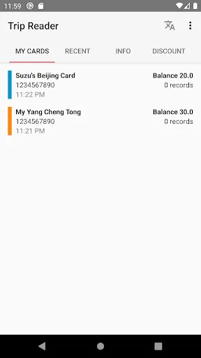 Trip Reader (NFC)应用截图