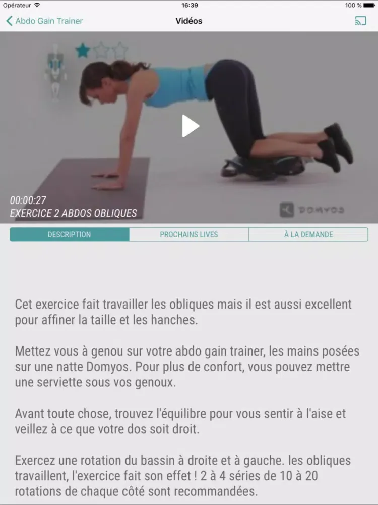 Domyos E COACH iPad  Ekran Görüntüleri
