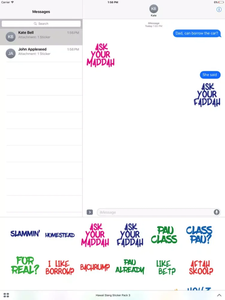 Capturas de pantalla de Hawaii Slang Sticker Pack 3 iPad 