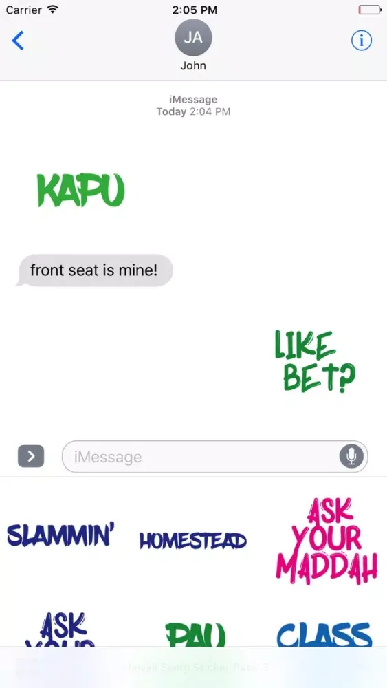 Capturas de pantalla de Hawaii Slang Sticker Pack 3