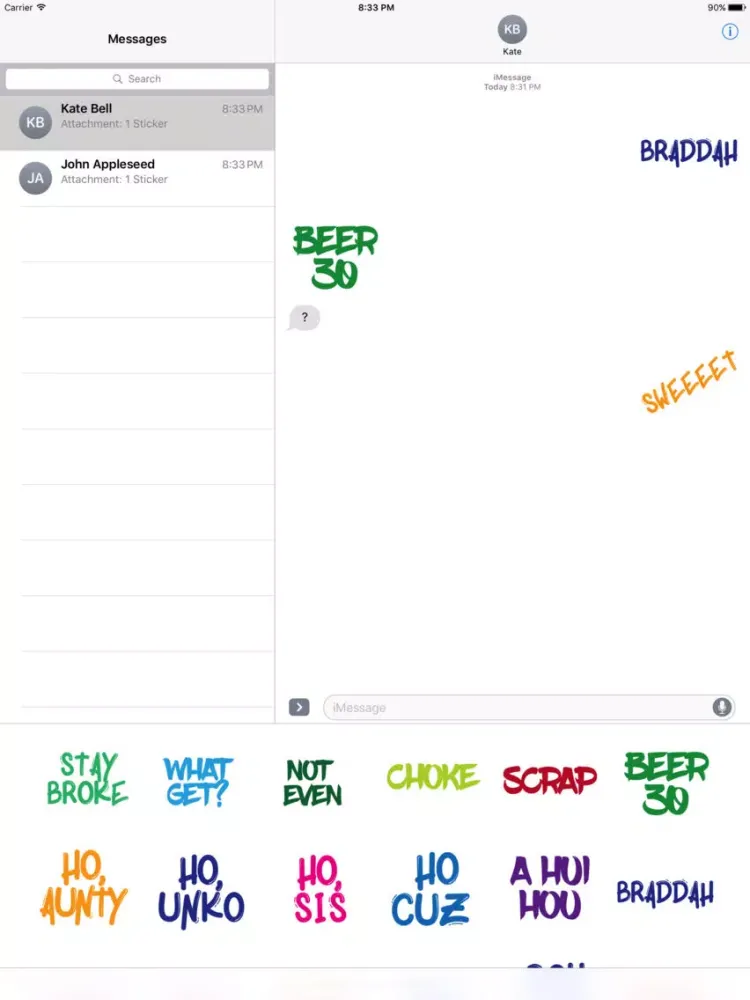 Hawaii Slang Sticker Pack 5 iPad 应用截图