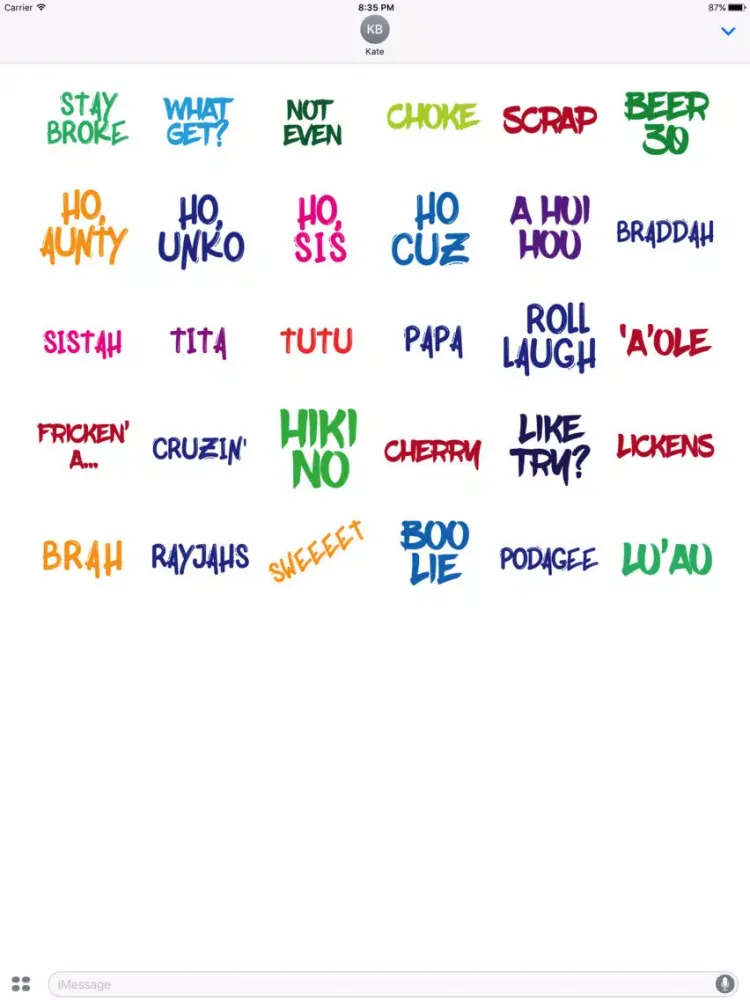 Hawaii Slang Sticker Pack 5 iPad 应用截图