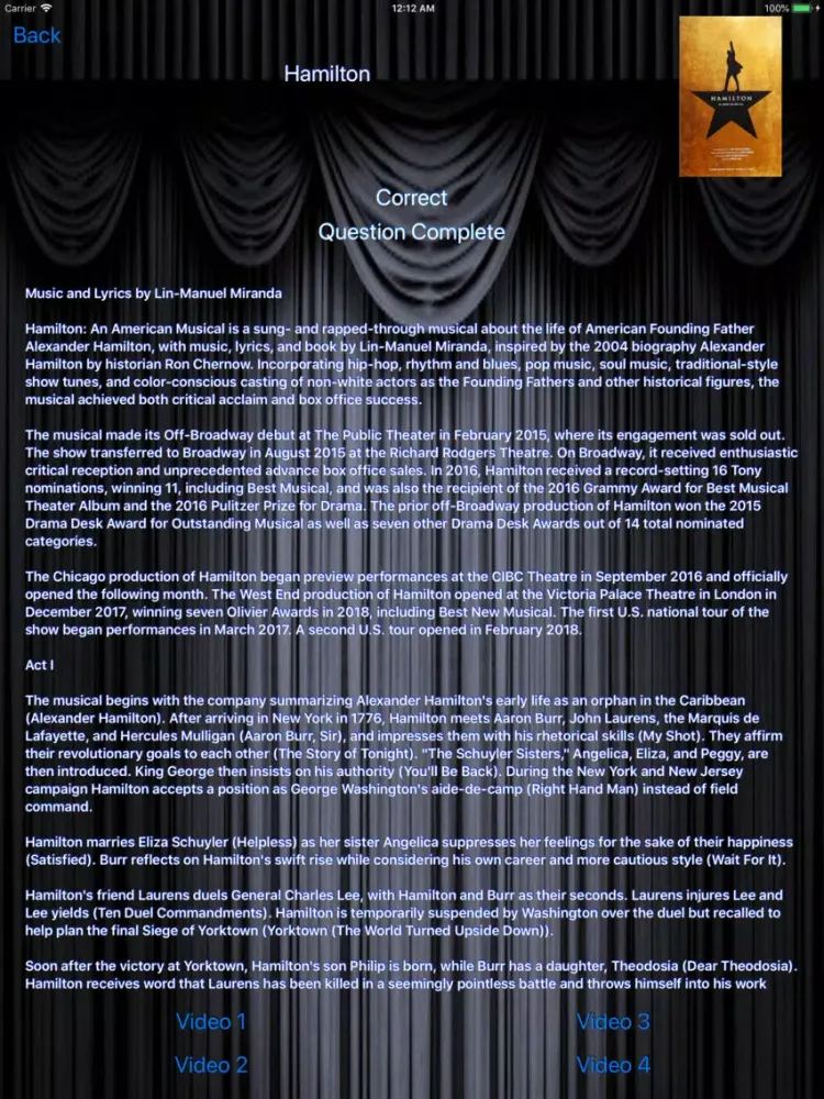 On Stage: Musicals iPad  Screenshots