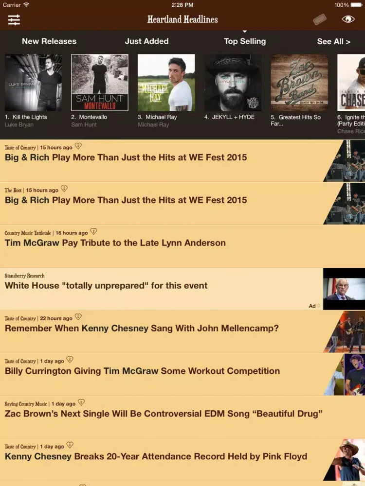 Heartland Headlines - Country Music News, New Music Releases, and Concert Tickets iPad  سکرین شاٹس