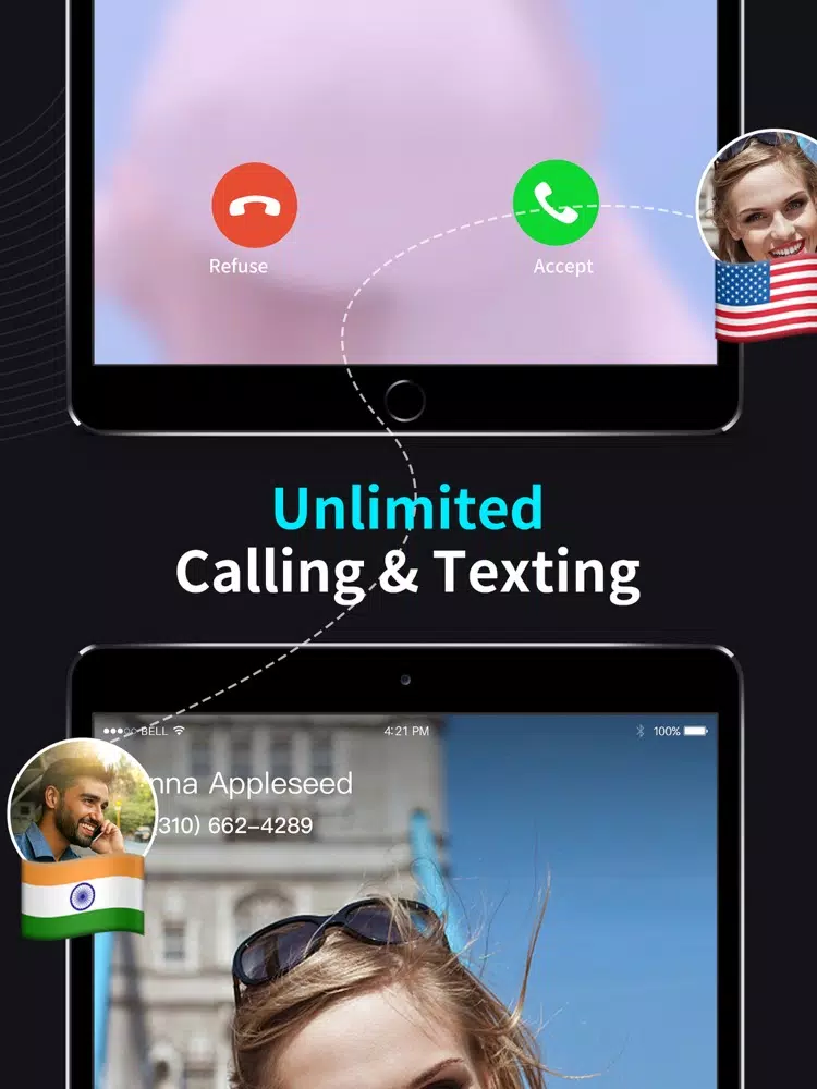 صور 2Num: Private 2nd Phone Number iPad 