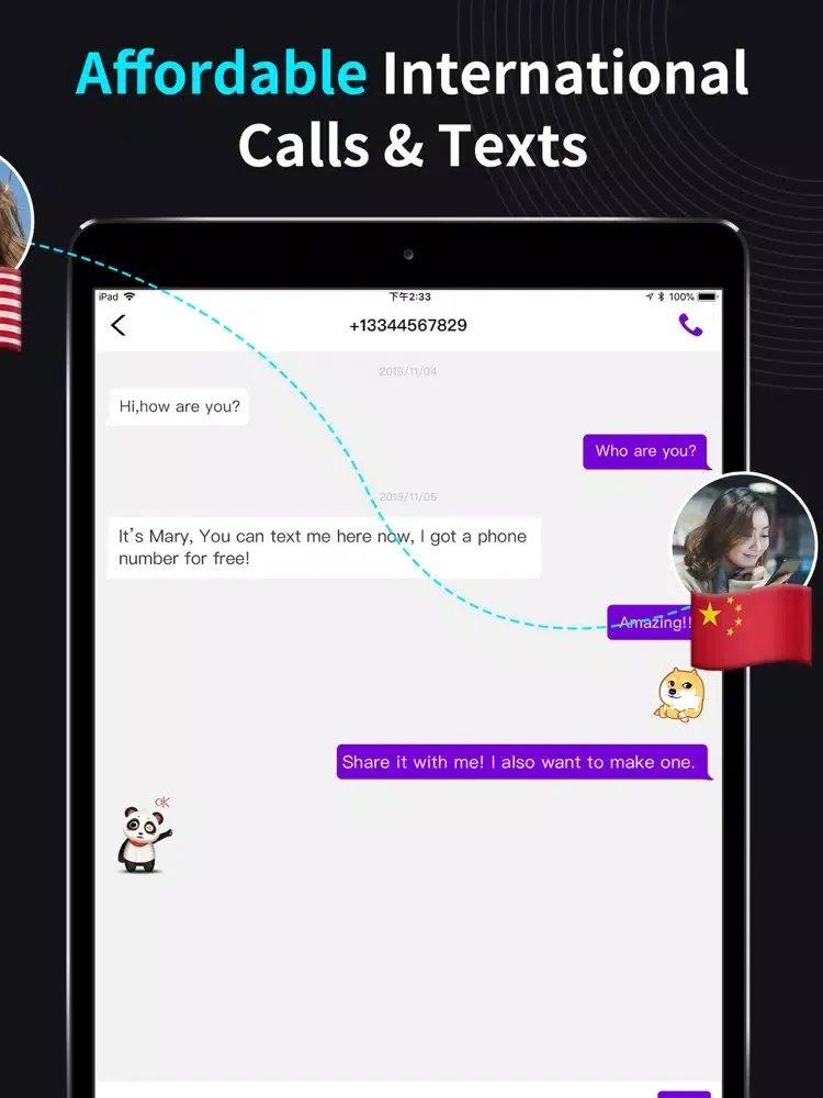 Screenshot di 2Num: Private 2nd Phone Number iPad 