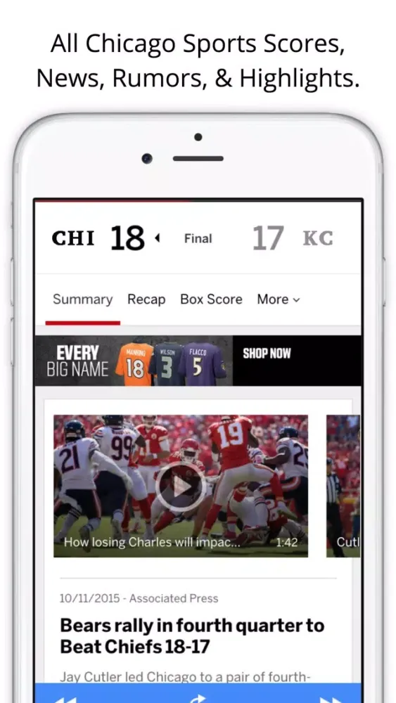 ภาพหน้าจอของ Chicago GameDay Radio for Bears Cubs White Sox