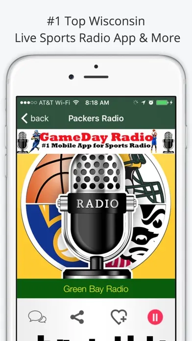 Captures d'écran de Green Bay GameDay Live Radio – Packers & Bucks Edition