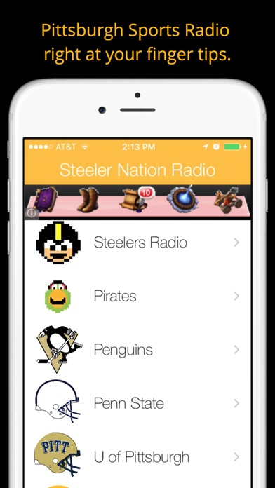 Capturas de pantalla de Pittsburgh GameDay Radio for Steelers Pirates Pens