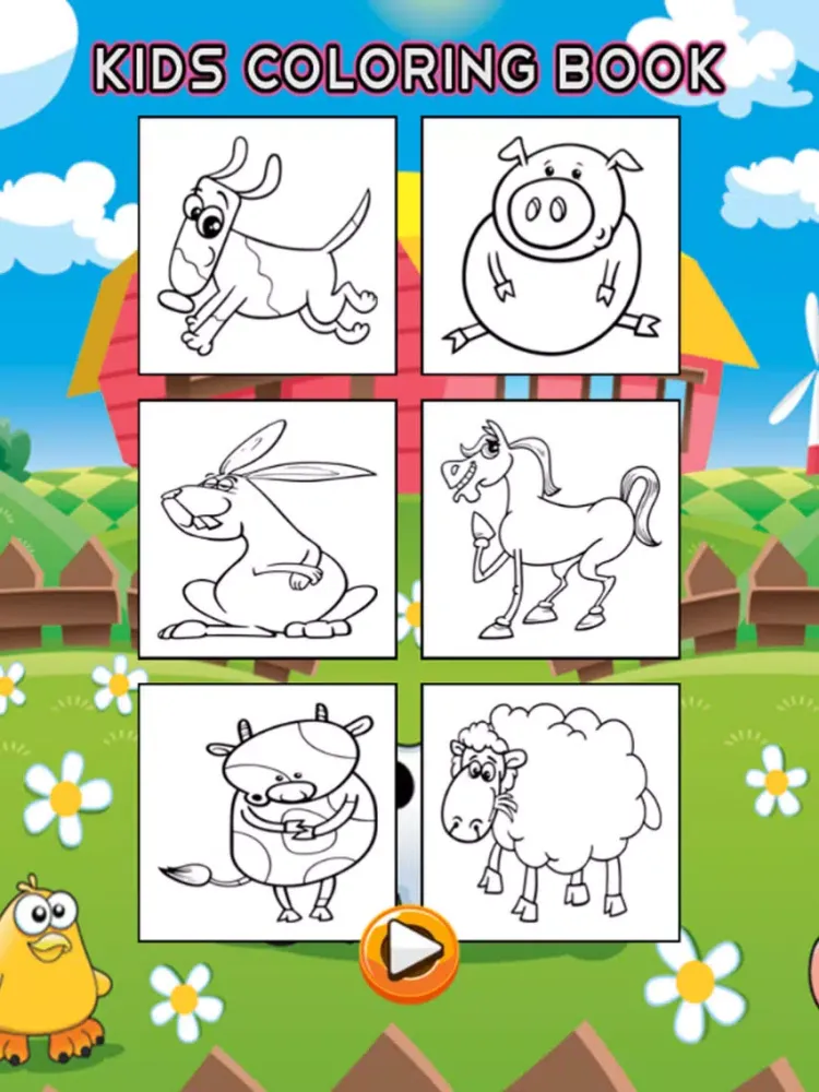 Capturas de pantalla de Animals Farm Coloring Book - Drawing Pages and Painting Educational Learning skill Games For Kid & Toddler iPad 