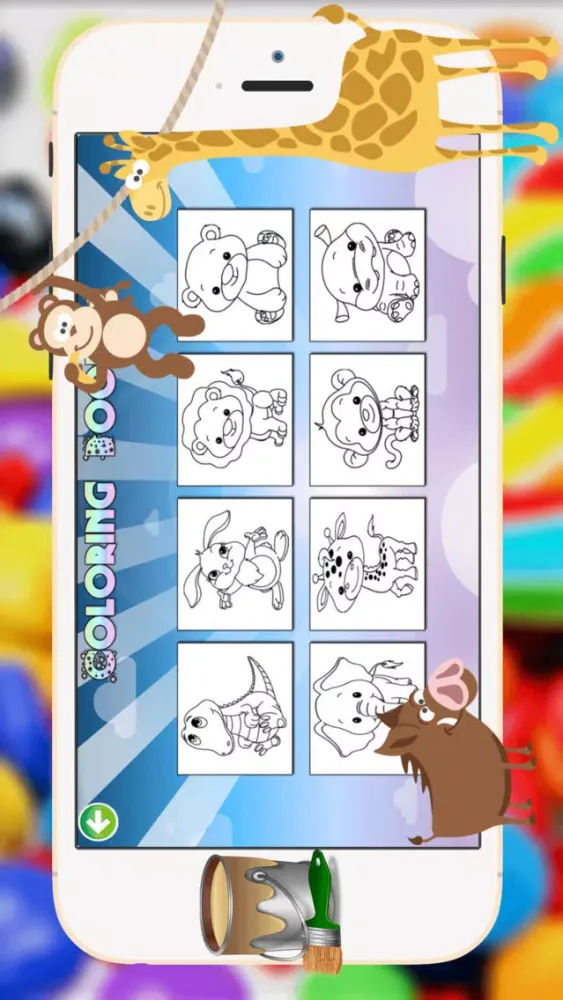 Capturas de pantalla de Baby Animals Coloring Book - All In 1 Cute Animal Draw, Paint And Color Pages Games For Kids
