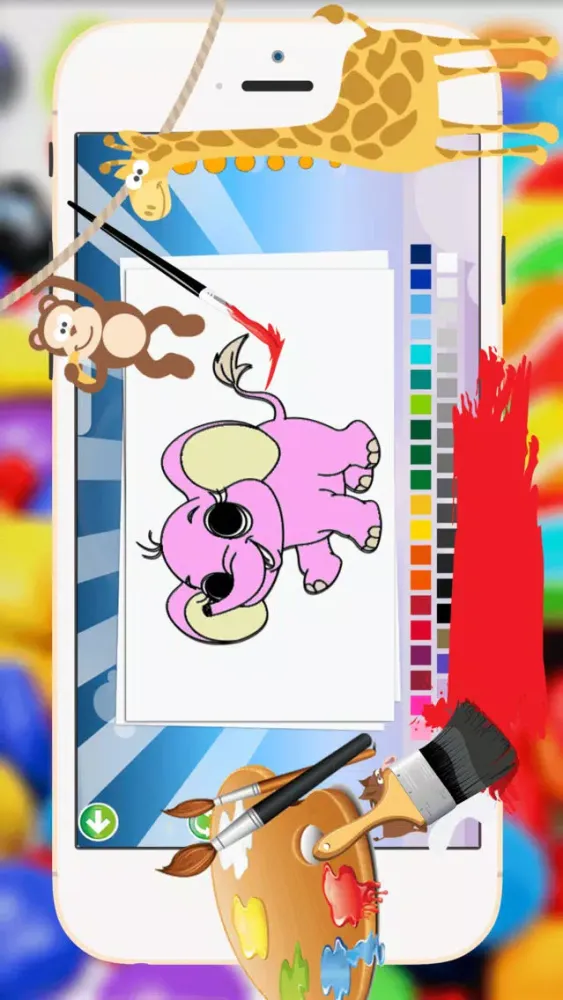Capturas de pantalla de Baby Animals Coloring Book - All In 1 Cute Animal Draw, Paint And Color Pages Games For Kids