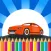 Kids Vehicle Coloring Book Drawing Painting Game