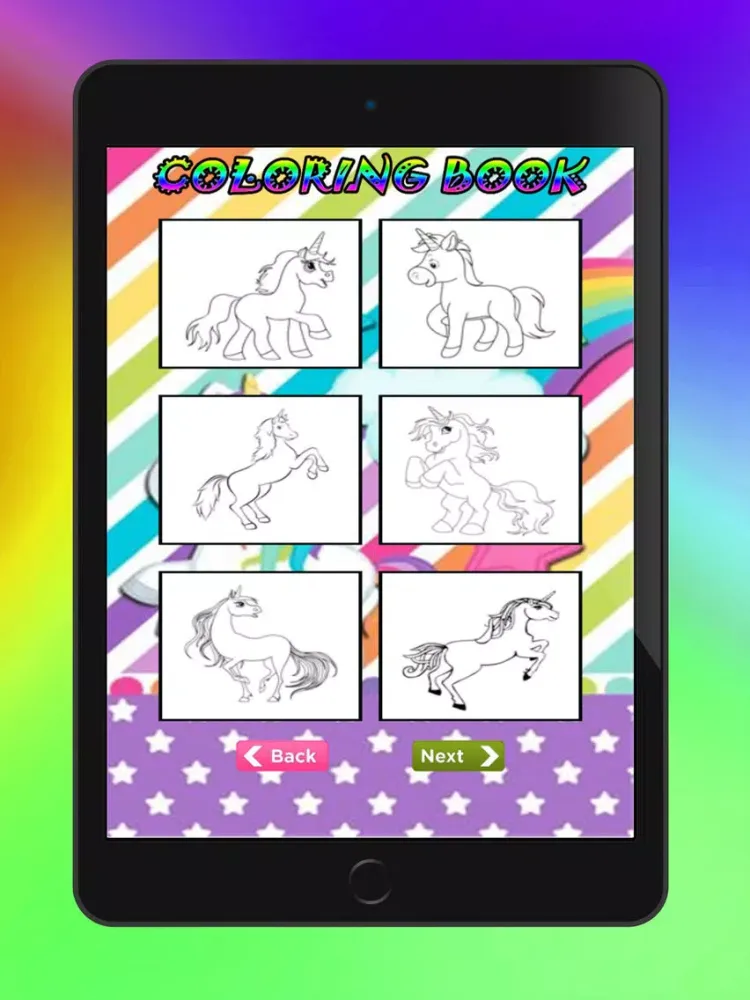 Capturas de tela do Unicorns Horse Coloring Book Drawing Painting Game iPad 