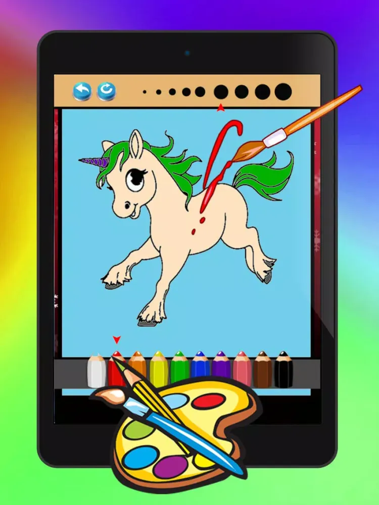 Capturas de tela do Unicorns Horse Coloring Book Drawing Painting Game iPad 