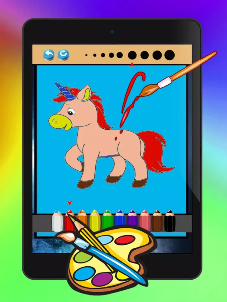 Capturas de tela do Unicorns Horse Coloring Book Drawing Painting Game iPad 