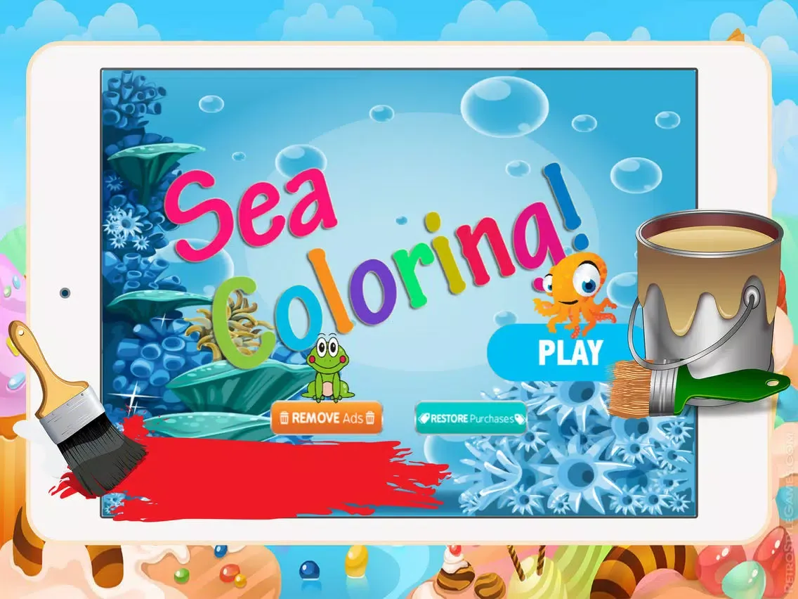 Capturas de tela do Sea Animal Coloring Pages Kids Painting Game iPad 