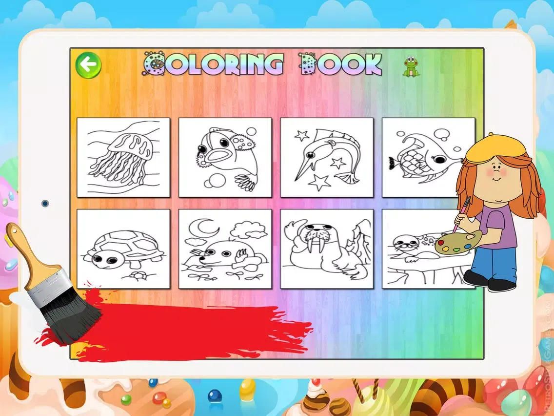 Capturas de tela do Sea Animal Coloring Pages Kids Painting Game iPad 