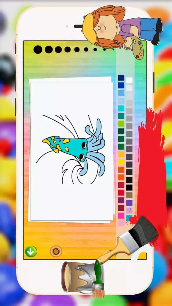 Capturas de tela do Sea Animal Coloring Pages Kids Painting Game