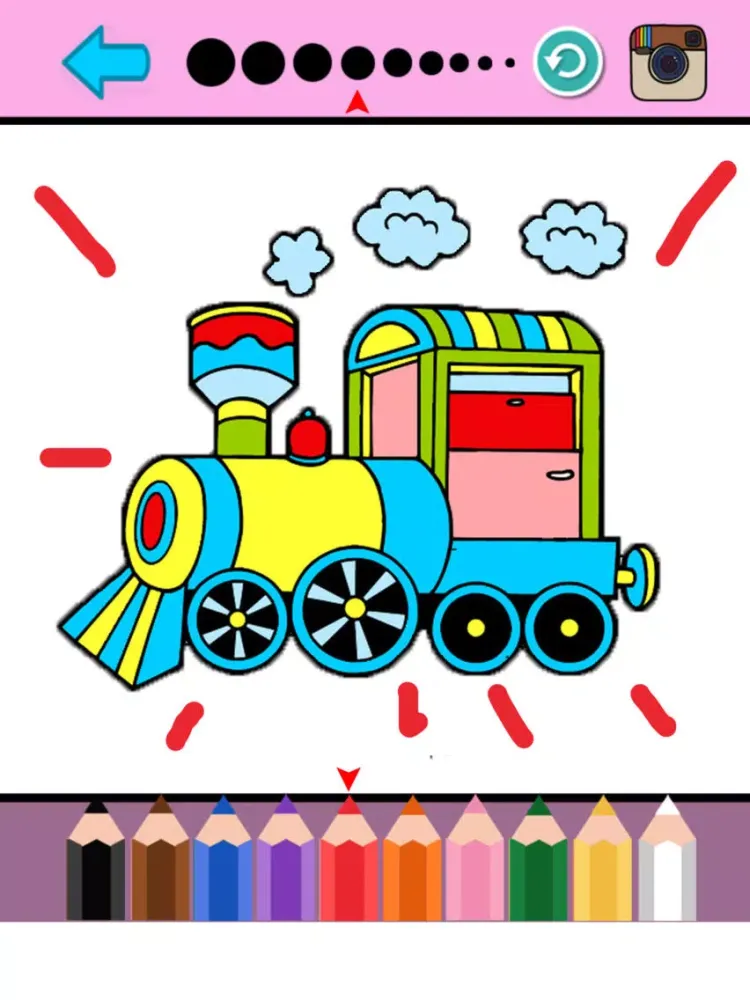 Trains Coloring Pages - Subway Train Games For Kid iPad  Screenshots