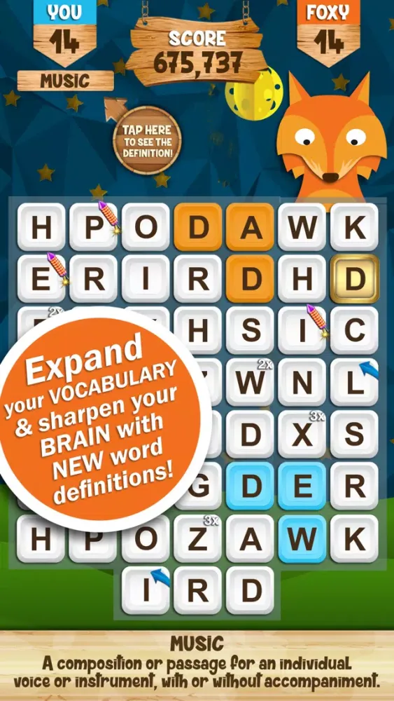 Tangkapan layar Words with Foxy (without Ads)
