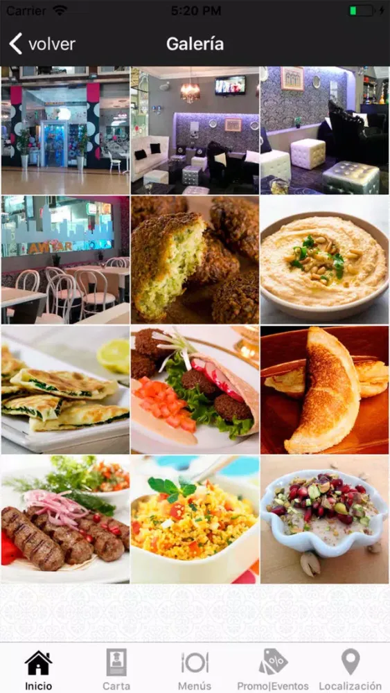 Tangkapan skrin Awtar Restaurant Tetería Árabe