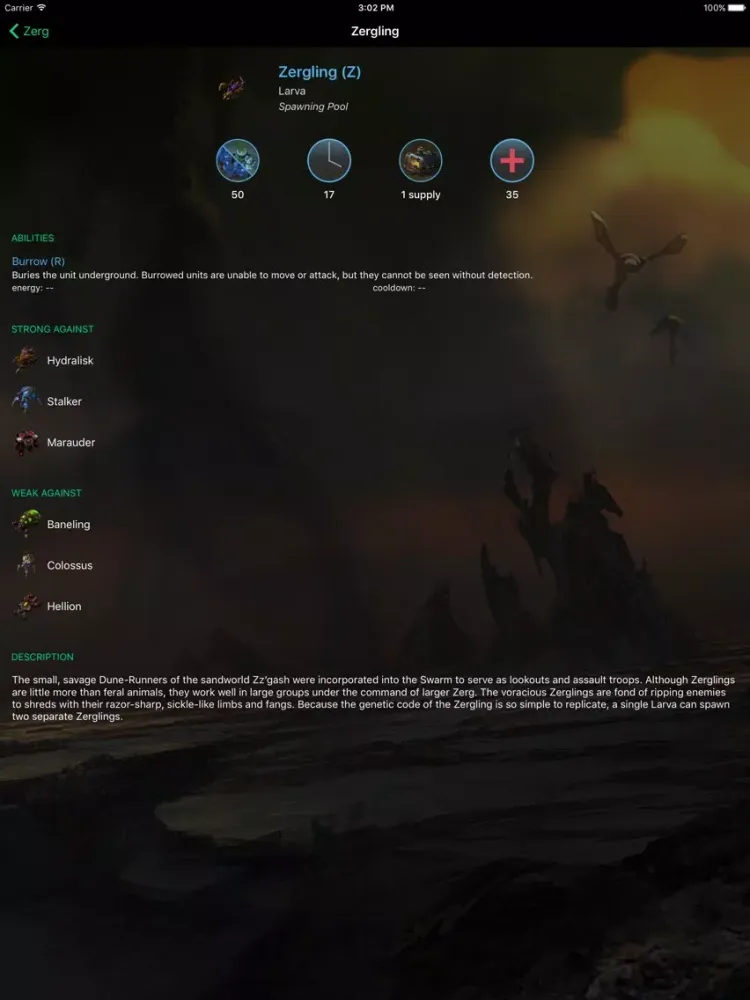 Unit Guide for Starcraft II: Legacy of the Void iPad 应用截图