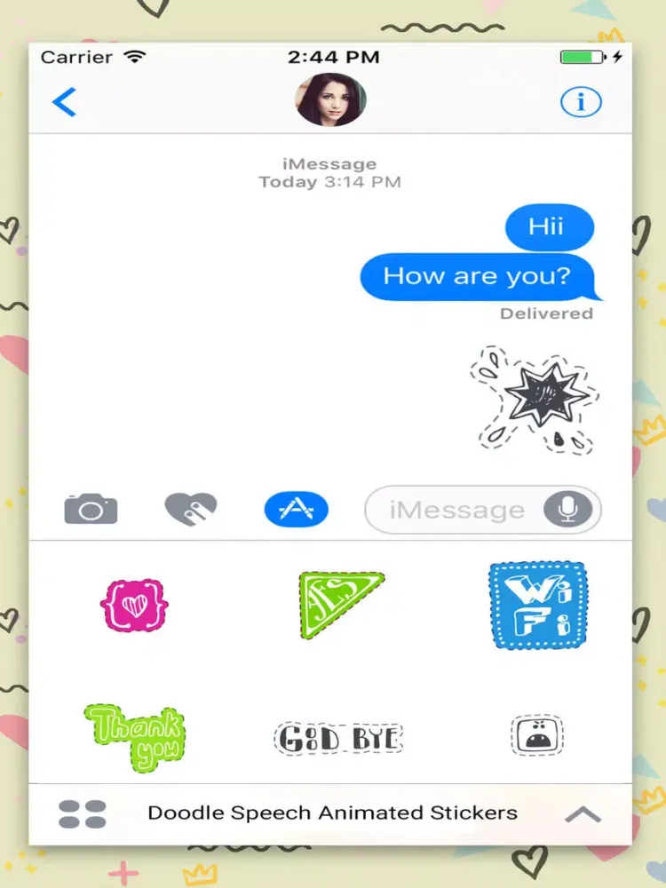 تصاویر Animated Doodle Speech sticker iPad 