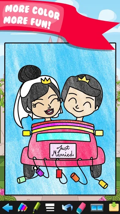 Princess Coloring Book Drawing Doodle - Draw Game for Toddler Preschool Kids!应用截图