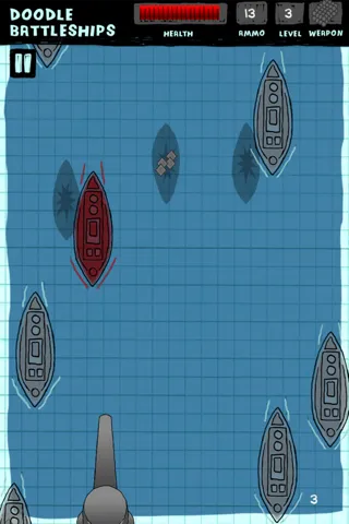 Doodle Battleships Free - Fun Shooting Warship Adventure Battleship Game स्क्रीनशॉट