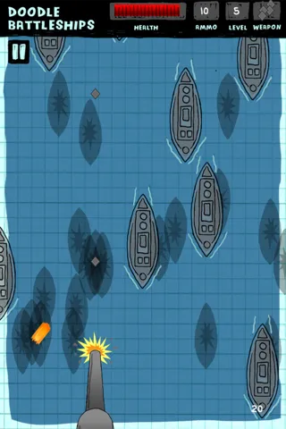 Doodle Battleships Free - Fun Shooting Warship Adventure Battleship Game स्क्रीनशॉट