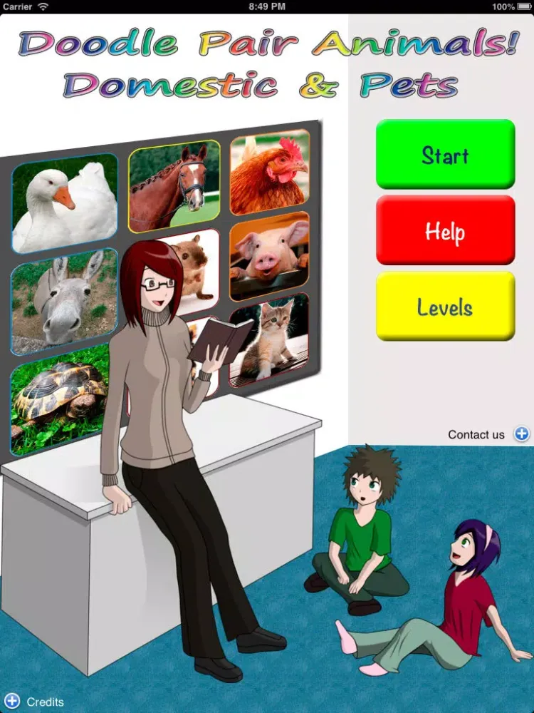 Doodle Pair Animals! Domestic&Pets - Photo Match Up Game Free Version (Picture Match) iPad  Screenshots