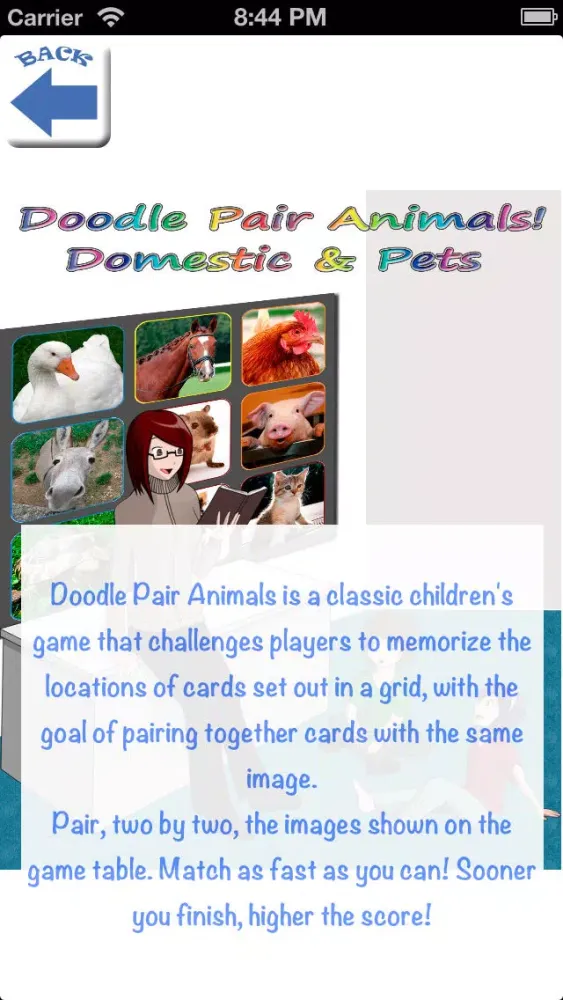 Doodle Pair Animals! Domestic&Pets - Photo Match Up Game Free Version (Picture Match) Screenshots