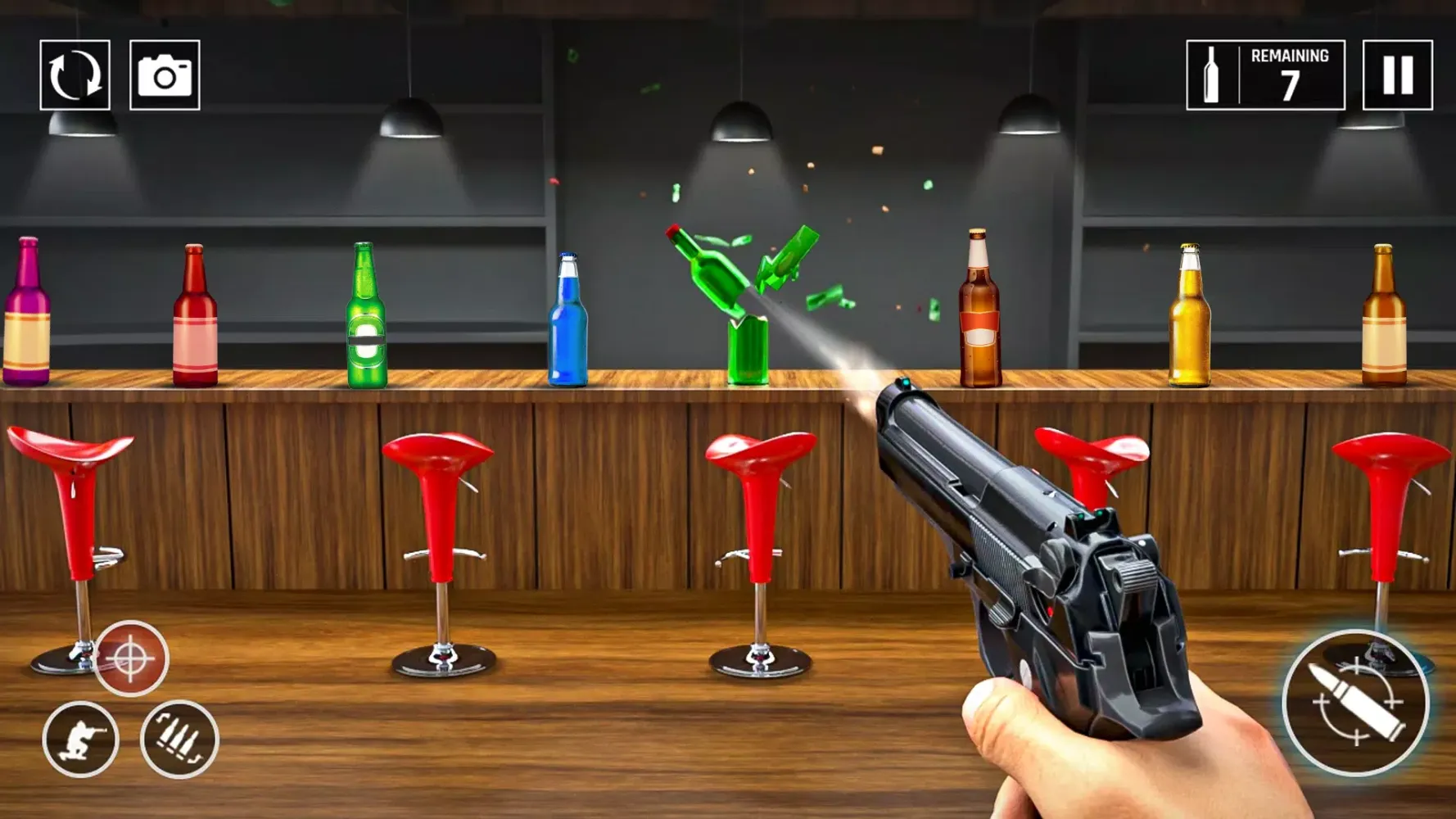 Offline Bottle Shooting Games Screenshots