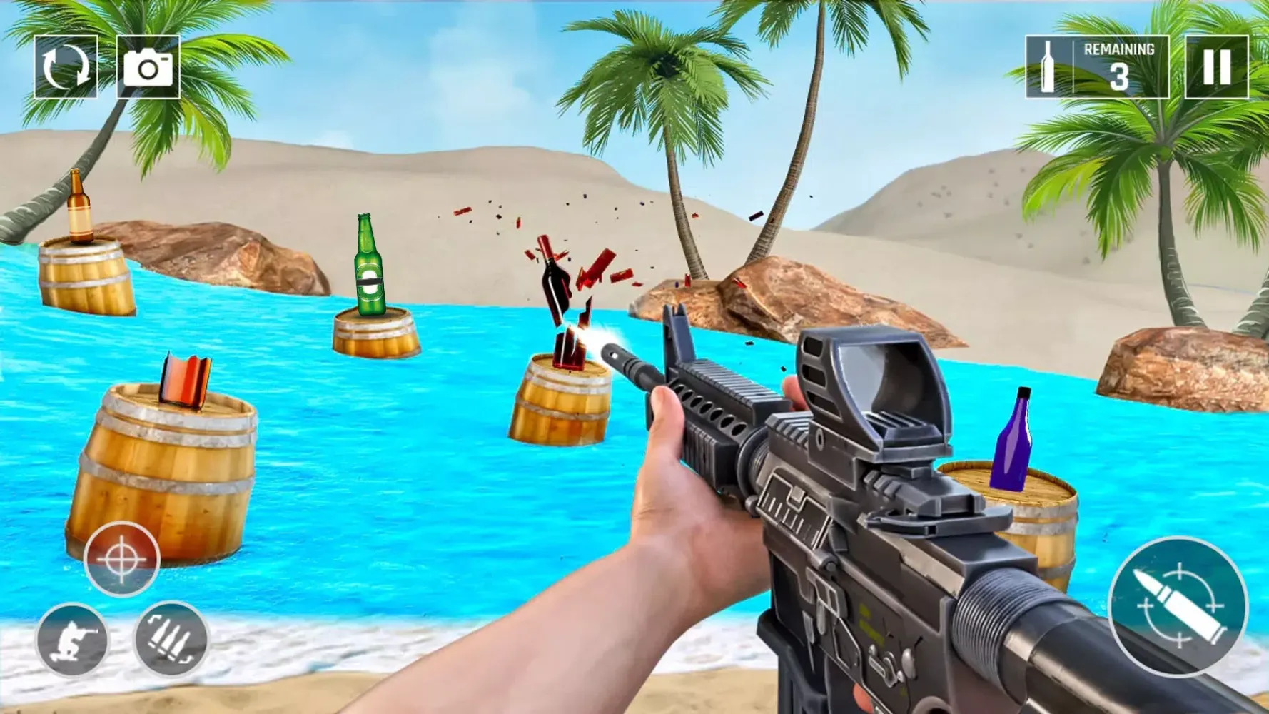 Offline Bottle Shooting Games Screenshots