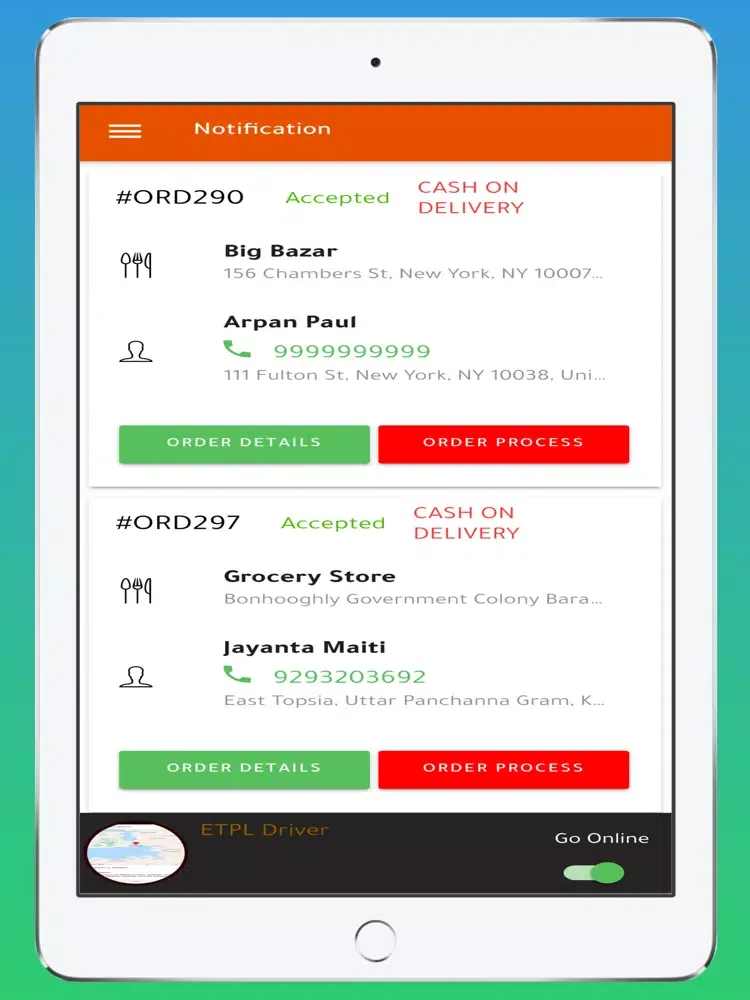 Doorstep Deliveries - Driver iPad 應用截圖
