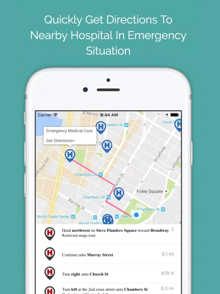 Emergency Hospital Locator iPad  Ekran Görüntüleri