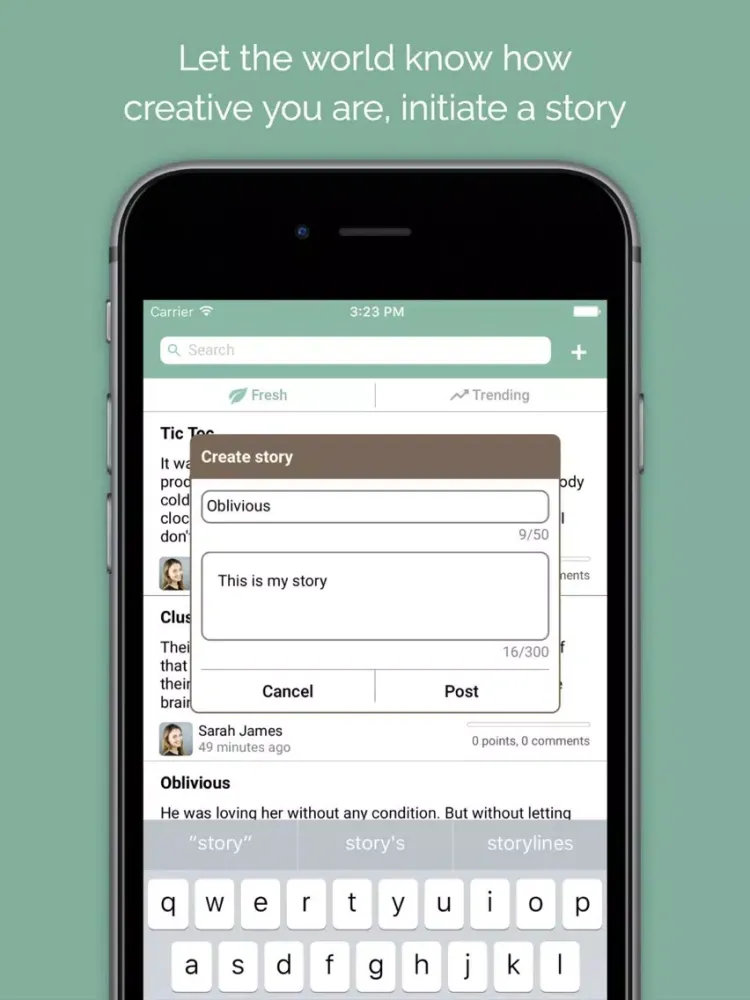 Storyteller - Let the world complete your stories iPad  Screenshots
