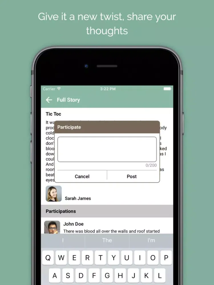 Storyteller - Let the world complete your stories iPad  Screenshots