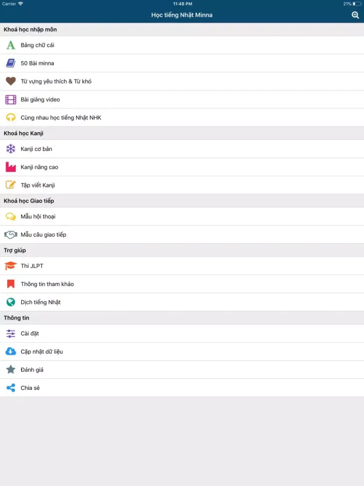 ภาพหน้าจอของ Học tiếng Nhật Minna NoNihongo iPad 