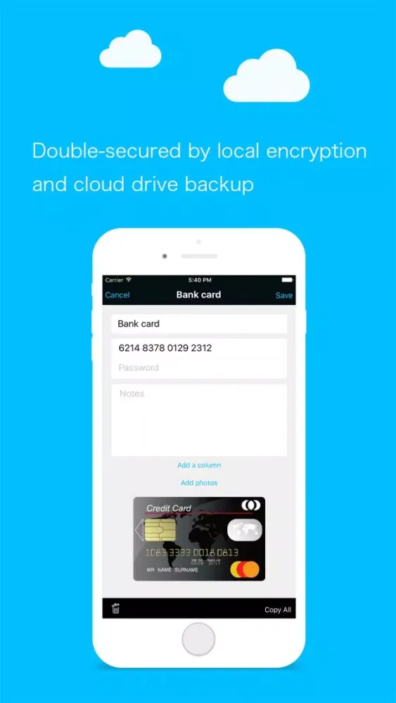 Tangkapan skrin PassSafe - save&store account password manager