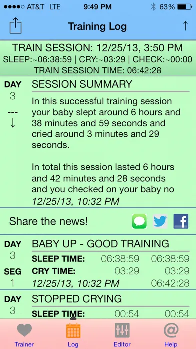 Capturas de tela do Baby Sleep Trainer