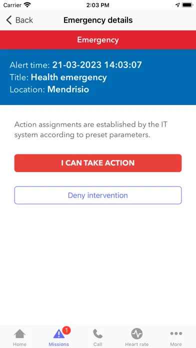Screenshot di Momentum Emergency System