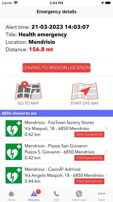Screenshot di Momentum Emergency System