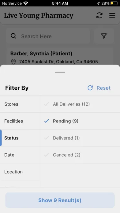 Ảnh chụp màn hình của Doses Delivery