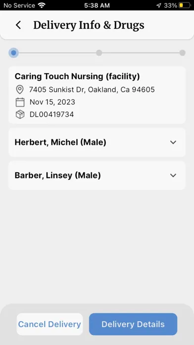 Ảnh chụp màn hình của Doses Delivery