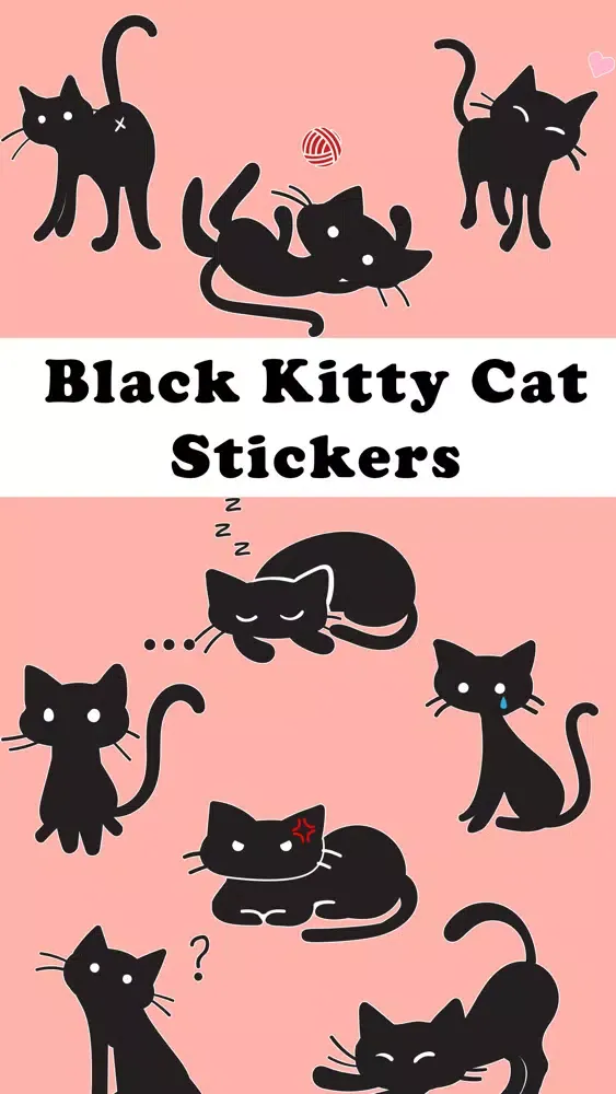 Tangkapan layar Black Kitty Cat Stickers