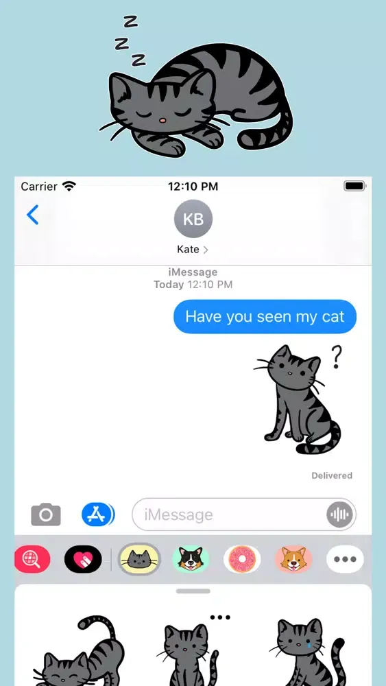 Gray Tabby Cat Stickers Screenshots