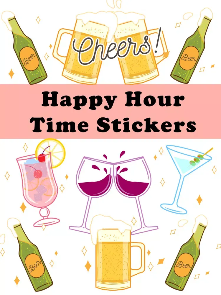 Happy Hour Time Stickers iPad  Screenshots
