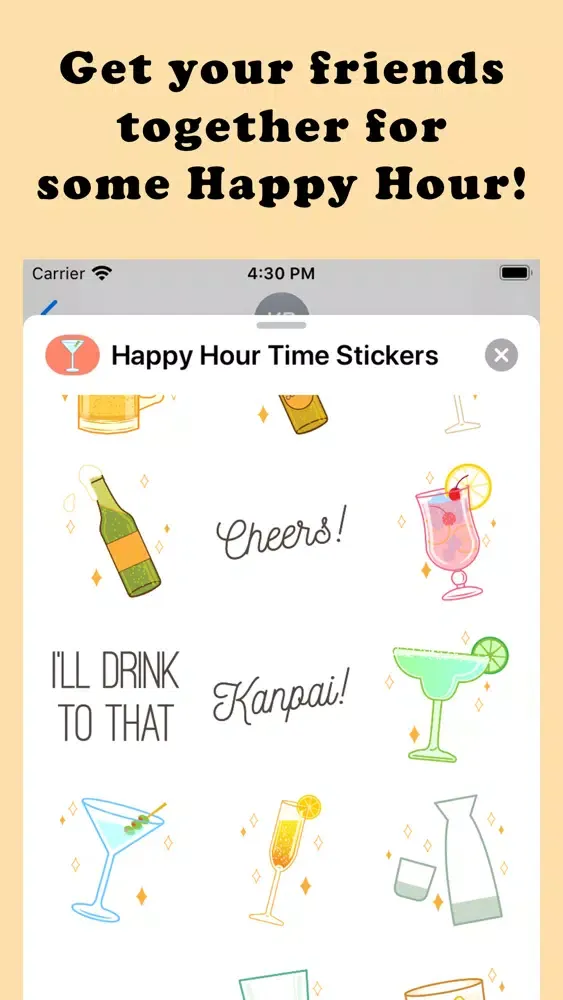 Happy Hour Time Stickers Screenshots